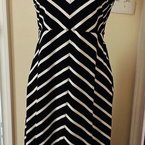Talbots Black and White Sheath Maxi Dress